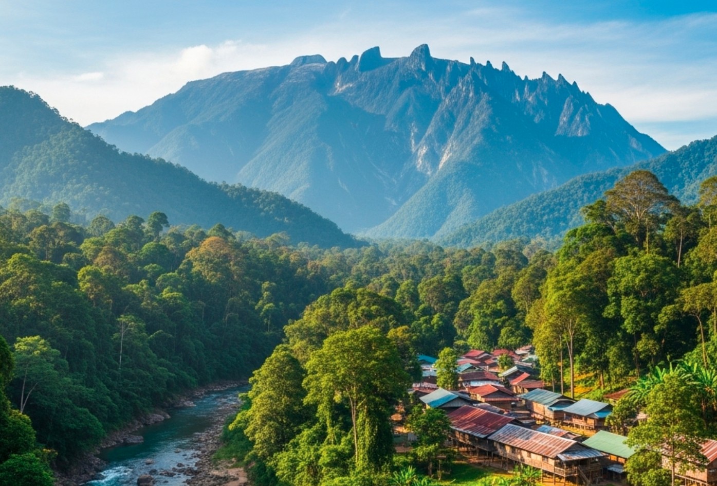 panoramic view of the lush Borneo rainforest